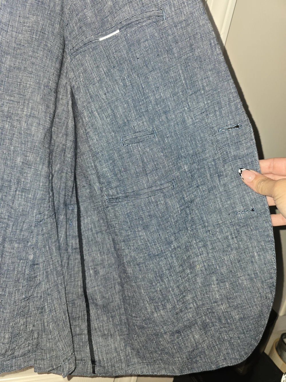 J. Crew Blue Textured Linen-Blend Sport Coat